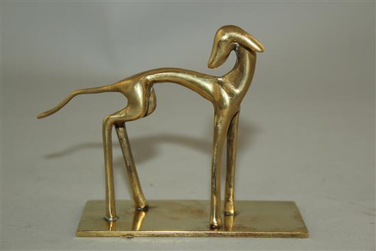 Hagenauer. A brass model of a dog, 4.25in.